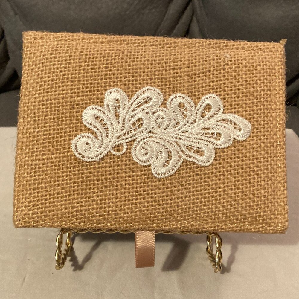 Hand Crafted Tan Raffia Covered Wood Box-Wedding Card-Jewelry--5.75"L & 2"H-EUC